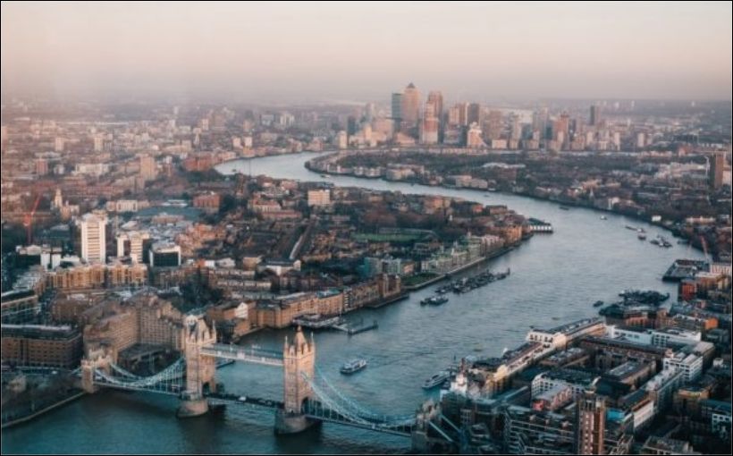 Aerial photo of London.