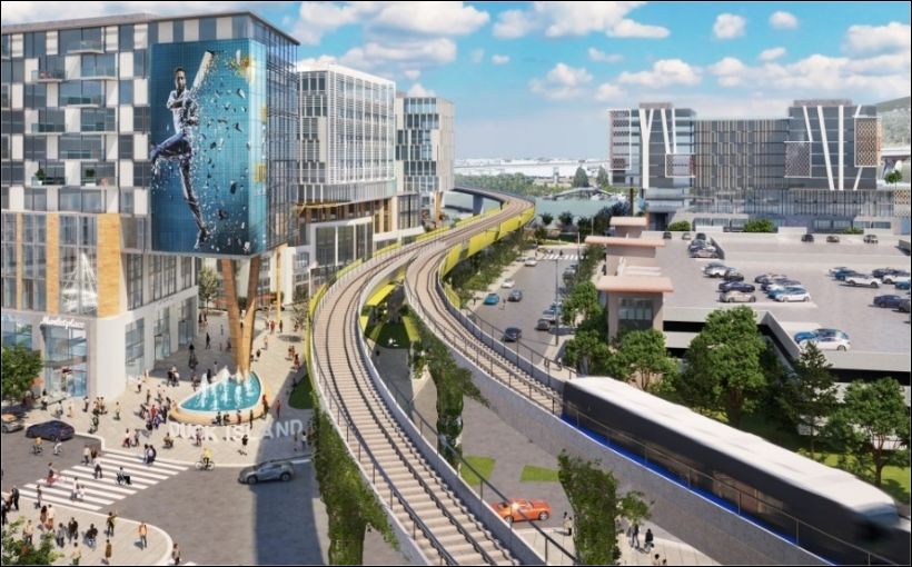 Rendering of future Richmond entertainment district.