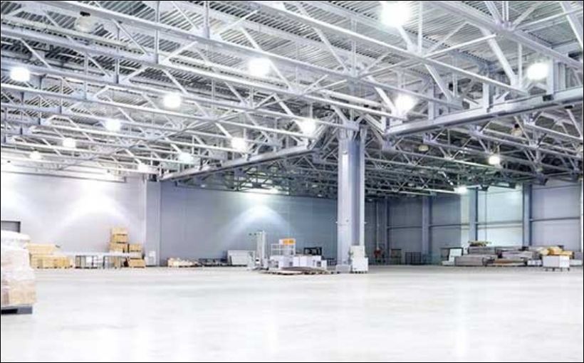Photo of interior of warehouse.