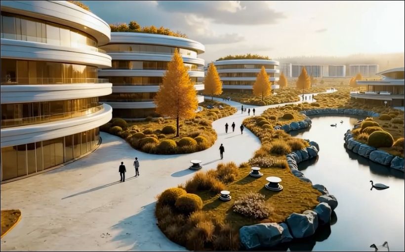 Rendering of proposed data centre industrial park near Grande Prairie, Alta.