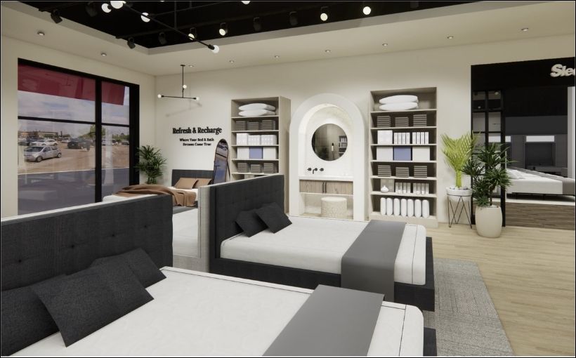 Photo of the interior of a new Silk & Snow store in Edmonton.