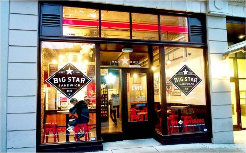 Photo of a Big Star sandwich shop.