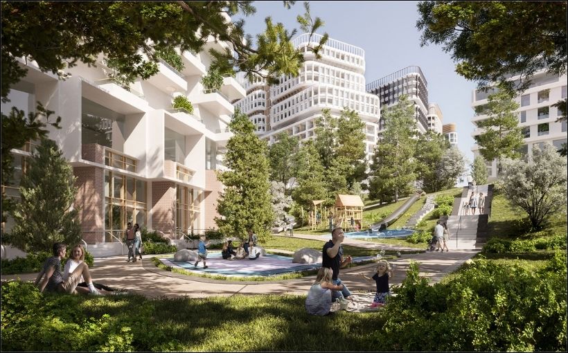 Rendering of proposed Burnaby Lake Village mixed-use project.