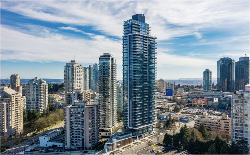 Rendering of mixed-use tower in Burnaby, B.C.