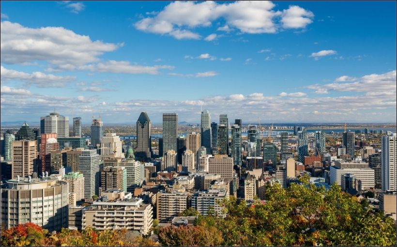 Aerial photograph of Montreal.