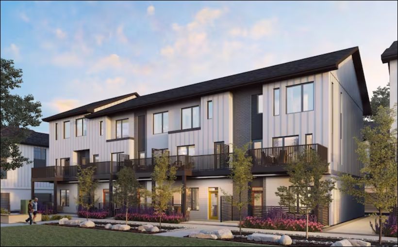 Rendering of Brookfield Residential's Rhythm townhomes development at Taza Park.