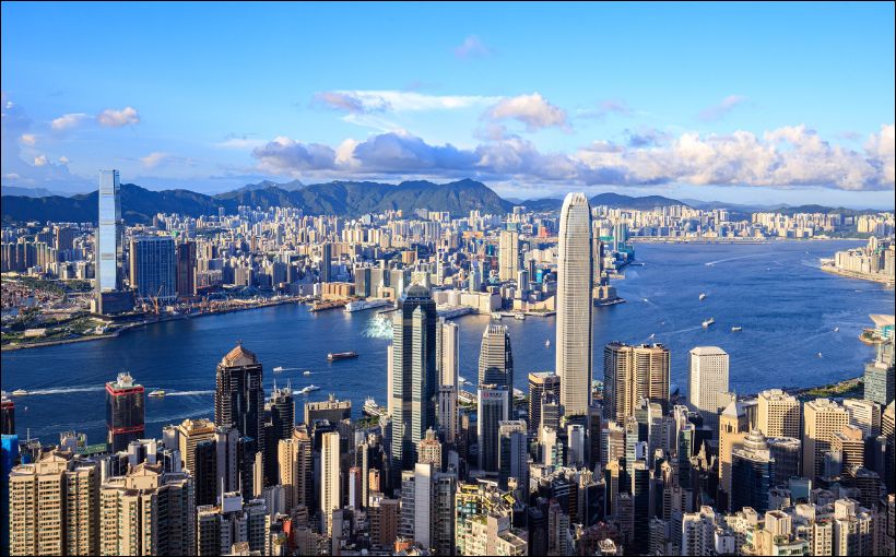Aerial photo of Hong Kong.