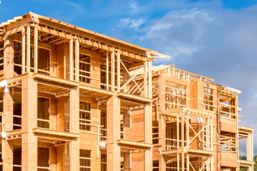 Photo of a multi-residential building under construction.