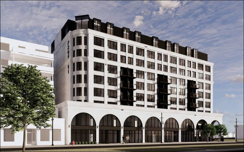 Rendering of a future mixed-use building in Winnipeg.