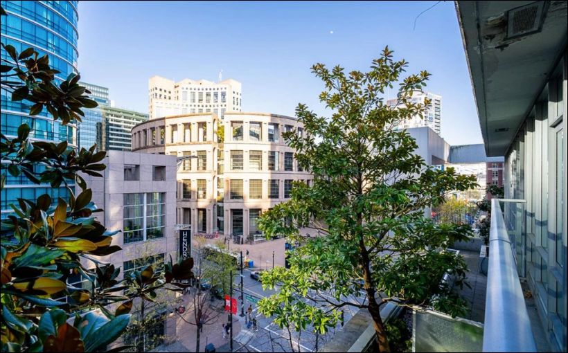 Photo showing apartments and other buildings.