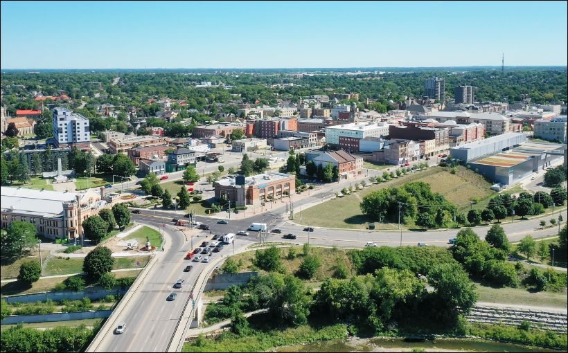 Aerial photo of Brantford, Ont., by Shutterstock.