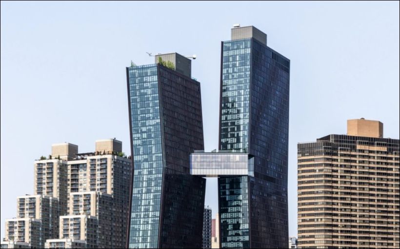 Photo of the Copper (centre) a two-building apartment portfolio in Manhattan. Photo by GO Residential REIT.