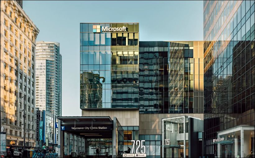 Photo of former Microsoft-branded office building that will be fully occupied by Lululemon.