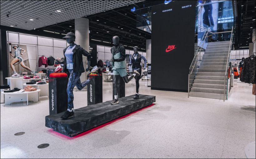 Photo of interior of Nike store at CF Eaton Centre in downtown Toronto.